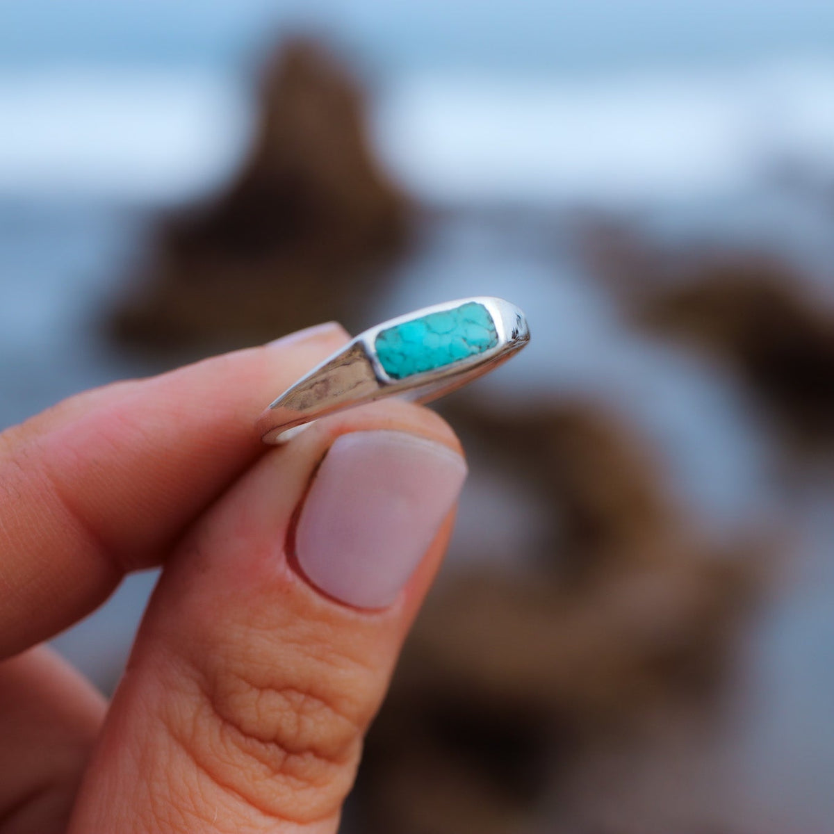 Sacred Signet Ring – Turquoise Inlay Sterling Silver | Sozo