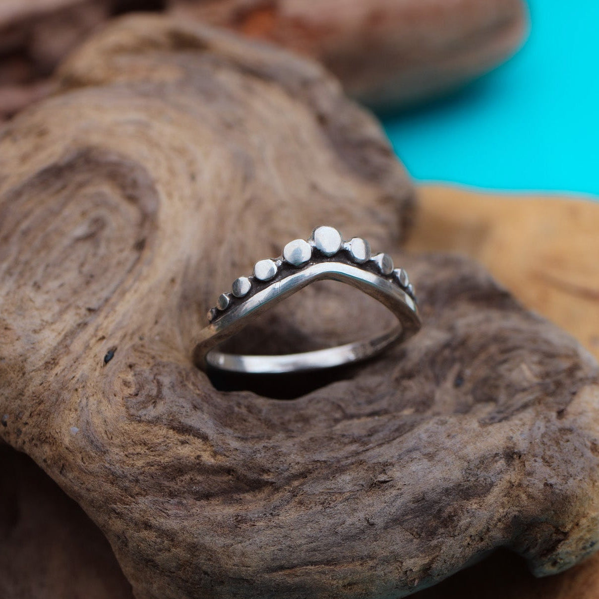 Crown Stacker Ring – Sterling Silver Beaded Band | Sozo Creationz