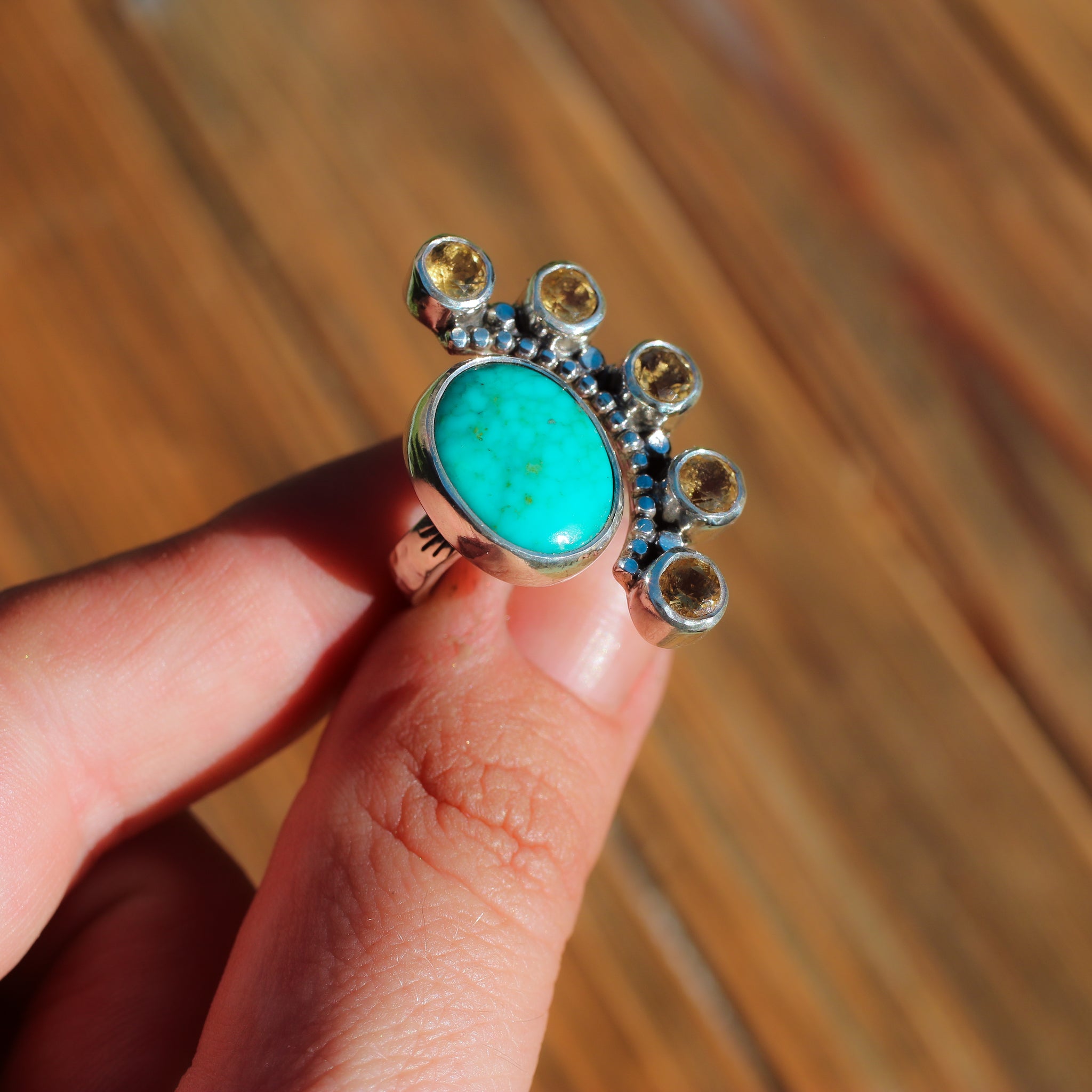 Sunrise Ring — Royston Turquoise & Citrine Sterling Silver | Sozo